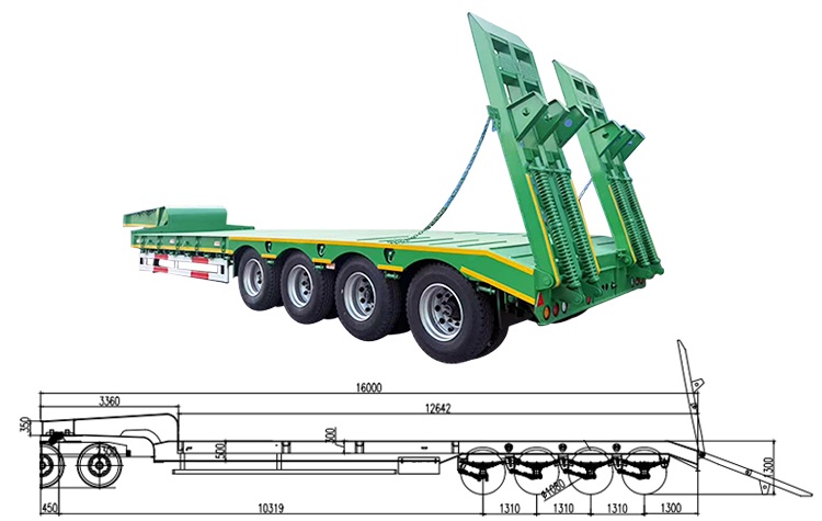 Transporte de Cama Baja de 4 Ejes para Transportar Maquinaria en Venta en Costa Rica
