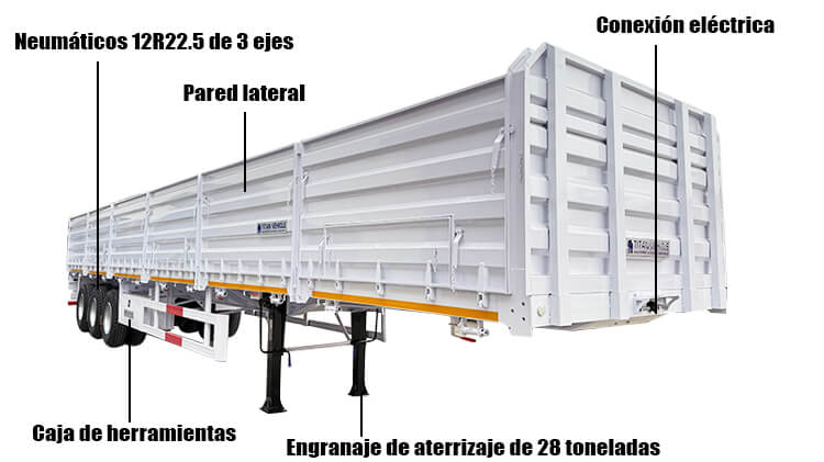 Tráiler de Paredes Laterales de 3 Ejes en Venta en Costa Rica