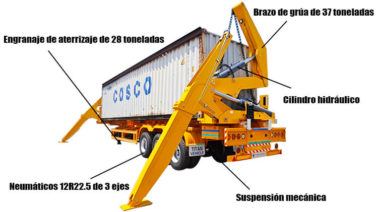 Equipo de Remolque de Carga Lateral para Contenedores de 3 Ejes en Venta en Costa Rica
