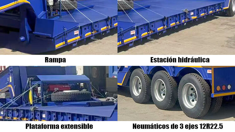 Lowboy Remolque Cama Baja Cuello de Ganso 3 Ejes 60 Toneladas Desmontable En Venta En Costa Rica