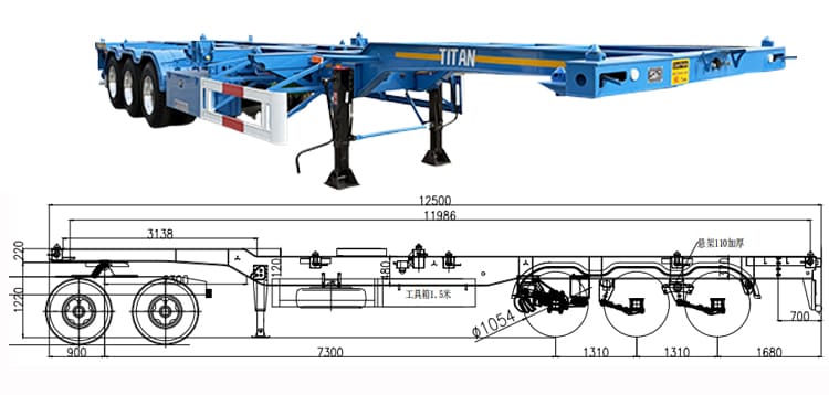 40Ft Skeleton Trailer for Sale