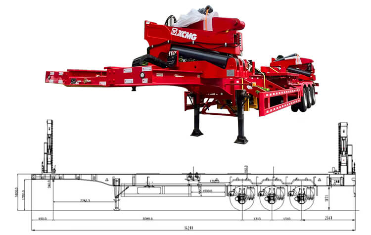 3 axle 40 ft container side loader trailer for sale in Jamaica