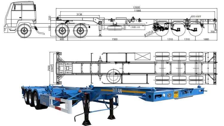 3 Axles Container Skeletal Trailer for Sale