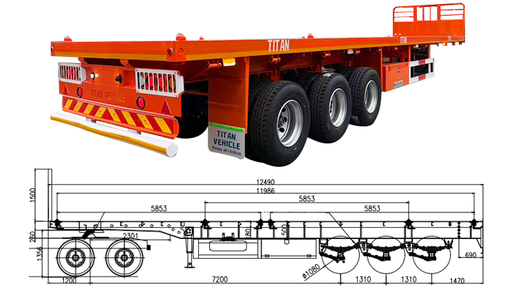Tri Axle Flatbed Trailer for Sale in Zimbabwe
