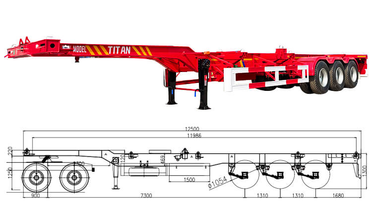 40 Ft Shipping Container Chassis for Sale in Guam