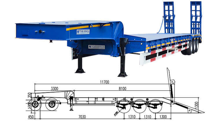 3 Axle Low Bed Semi Trailer for Sale in Ghana