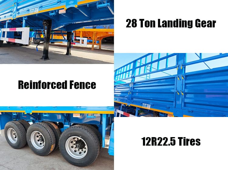 3 Axle Bulk Fence Cargo Semi Trailer in Ghana