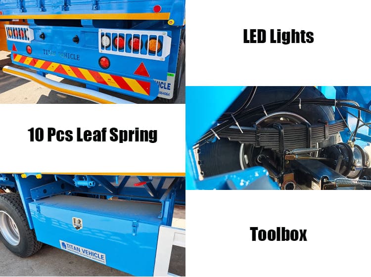 3 Axle Bulk Fence Cargo Semi Trailer in Ghana