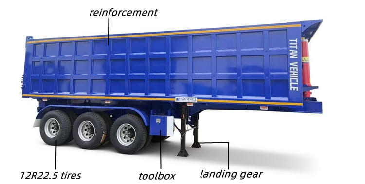 3 Axle Rear Semi Dump Trailers for Sale