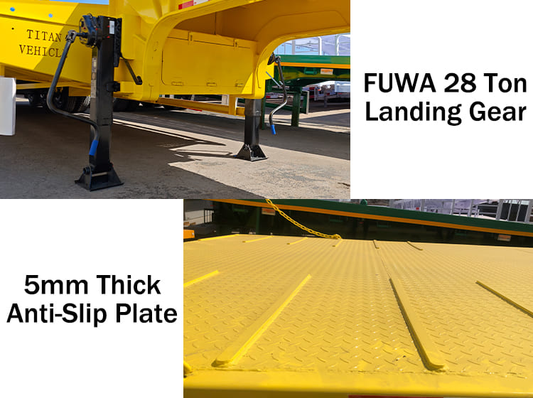 Tri 3 Axle 60 Ton Lowbed Semi Tractor Trailers Lorry with Ramp Price for Sale