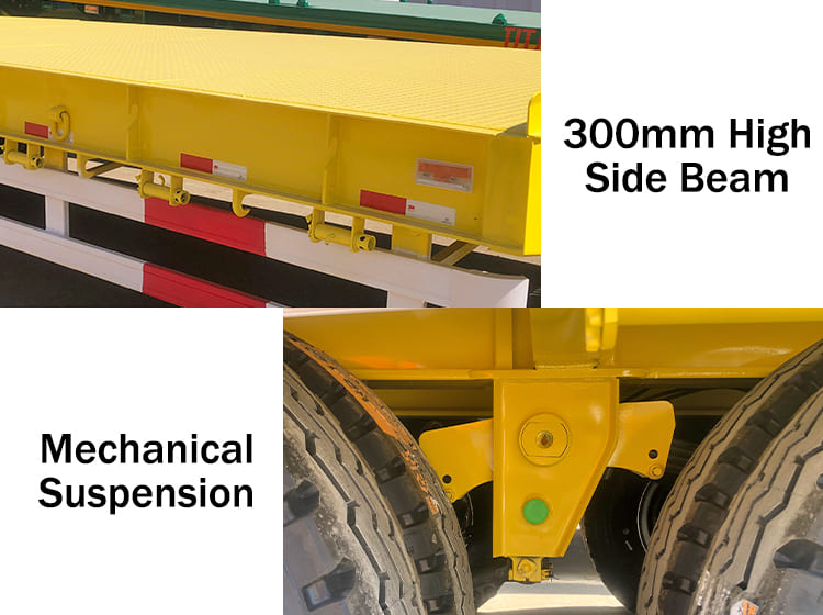 Tri 3 Axle 60 Ton Lowbed Semi Tractor Trailers Lorry with Ramp Price for Sale