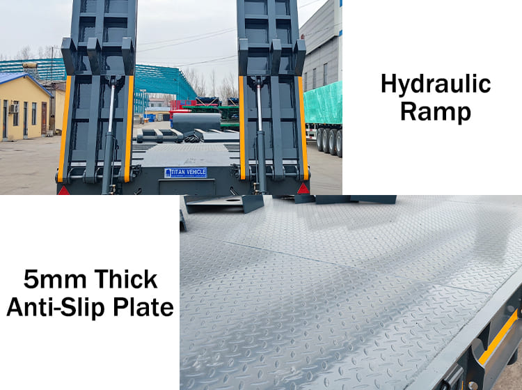 Hydraulic 4 Axle 100 Ton Low Bed Trailer Truck Price for Sale