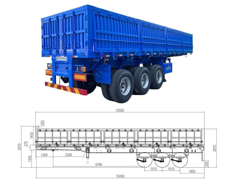 New 34 Ton Tri Axle Side Tipper Trailer for Sale in Zimbabwe