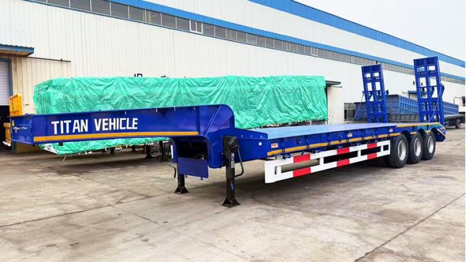 3 Axle 80 Ton Lowbed Truck Trailer