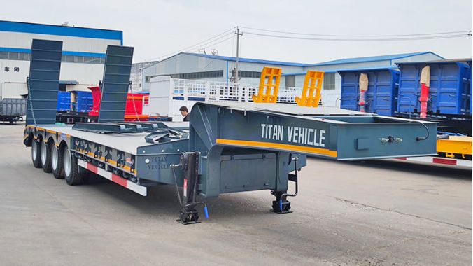 4 Axle 100 Ton Low Bed Trailer Truck